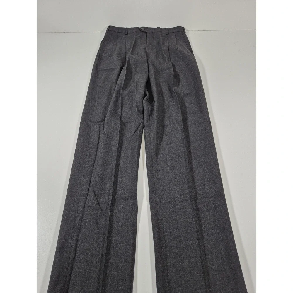 VTG John Alexander Dress Pants Mens 34x36 Gray Wool Pleated Classic USA Formal